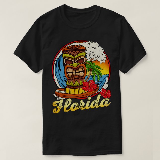 Camiseta Florida Surfing Surfer Surf Hawaii Style Retro Vin (Diseño del anverso)