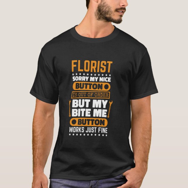 Camiseta Florismo botón Bite Me Funciona Flor Floral Arraza (Anverso)