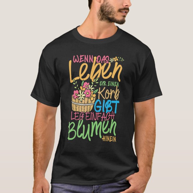 Camiseta Florismo de eslogan de la vida de cesta floral (Anverso)