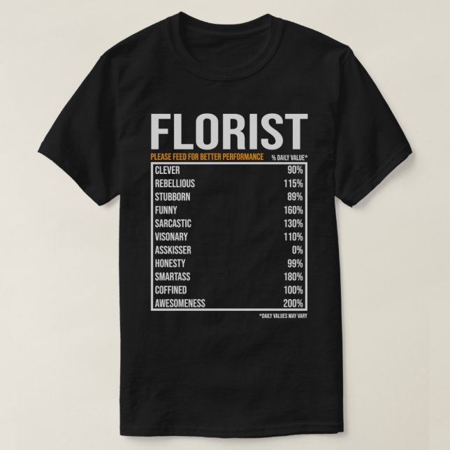 Camiseta Florist Daily Value divertido Florist (Diseño del anverso)