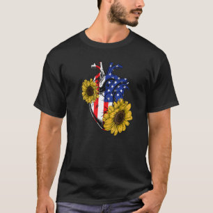 Camiseta Florista Bandera Americana 4 de julio Floral Anató