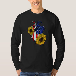 Camiseta Florista Bandera Americana 4 de julio Floral Anató