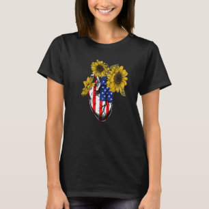 Camiseta Florista Bandera Americana 4 de julio Floral Anató