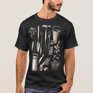 Camiseta Florista Jardinero Papá Grises Herramientas de Jar