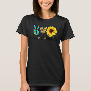 Camiseta Floristería Sunflower Hippie Paz Amor Y Sunflowe