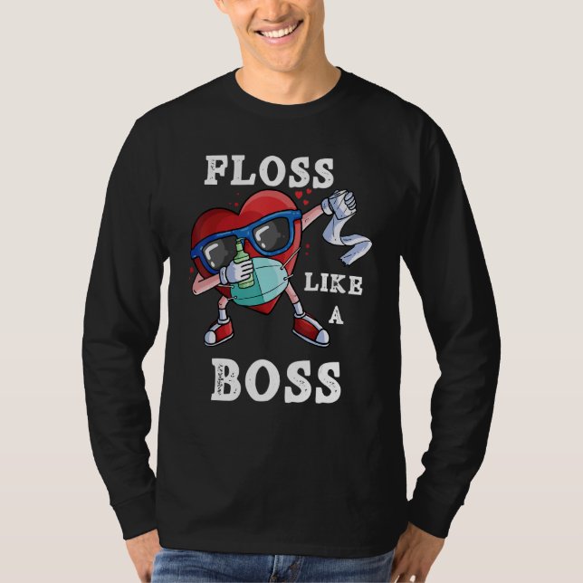 Camiseta Floss Como Un Boss 2022 Dabbing Heart En Una Másca (Anverso)