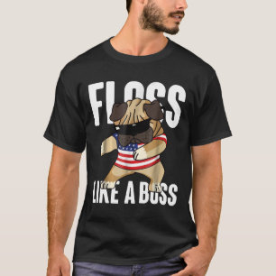 Camiseta Floss Como Un Perro Con Flores En La Cara De Un Bo