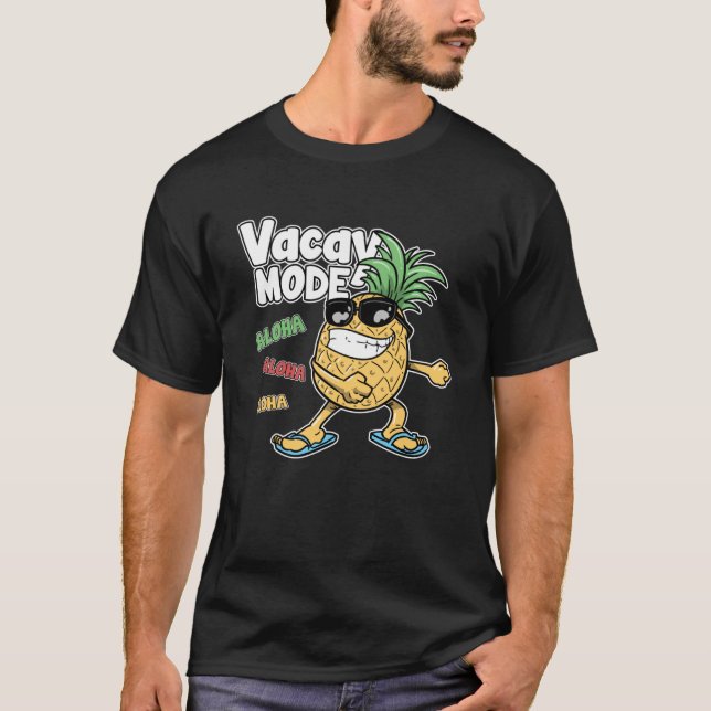 Camiseta Floss Dance Pineapple Vacay Mode Aloha Hawaii Pull (Anverso)