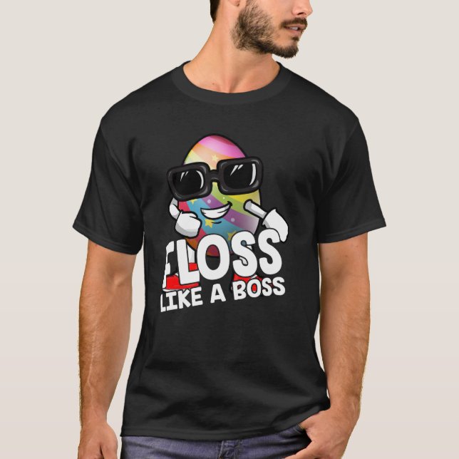 Camiseta Floss Like A Boss Flossing Egg Sungafas Happy Ea (Anverso)