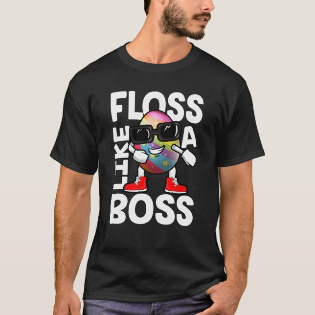 Camiseta Floss Like A Boss Flossing Egg Sungafas Happy Ea (Anverso)