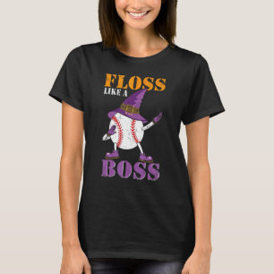 Camiseta Floss Like A Boss Halloween Dance Baseball Witch