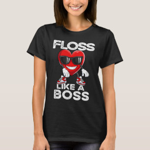 Camiseta Floss Like a Boss Hearts Día de San Valentín Chica