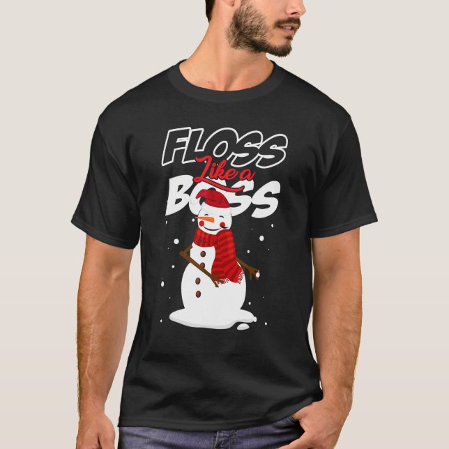 Camiseta Floss Like a Boss Snowman Flossing Navidades (Anverso)