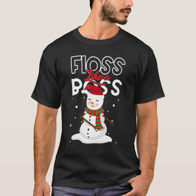 Camiseta Floss Like a Boss Snowman Flossing Navidades 1 (Anverso)