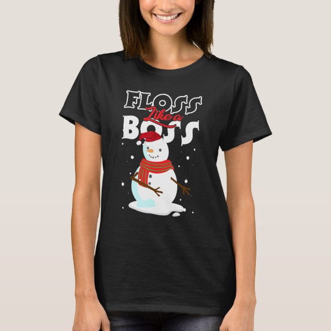 Camiseta Floss Like a Boss Snowman Flossing Navidades 4 (Anverso)