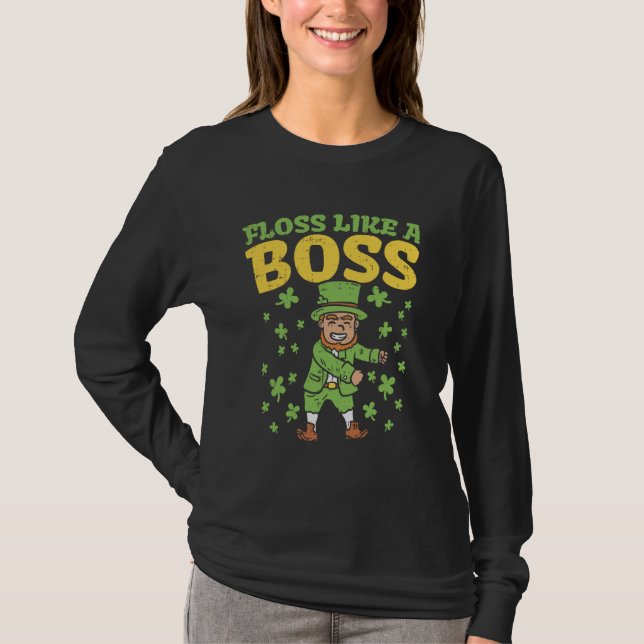 Camiseta Floss Like A Boss St Patricks Day Shirt Flossing I (Anverso)