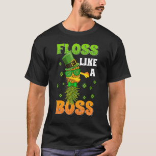 Camiseta Floss Like A Boss Swag Funny Pineapple Shamrock P