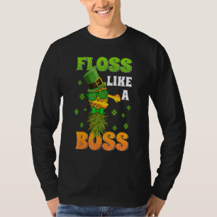 Camiseta Floss Like A Boss Swag Funny Pineapple Shamrock P