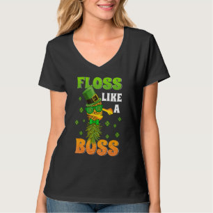 Camiseta Floss Like A Boss Swag Funny Pineapple Shamrock P