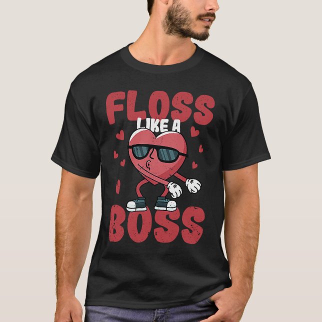 Camiseta Floss Like A Boss Valentine's Day Dance Heart Love (Anverso)