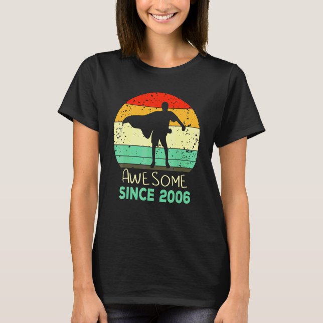 Camiseta Flossing Boy Awesome Desde 2006 16th Birthday Hens (Anverso)