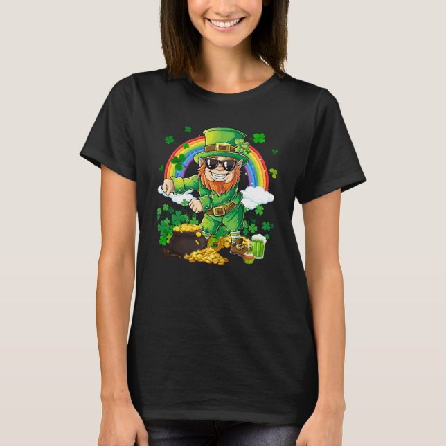 Camiseta Flossing Leprechaun Shamrock Saint Patrick's Day B (Anverso)