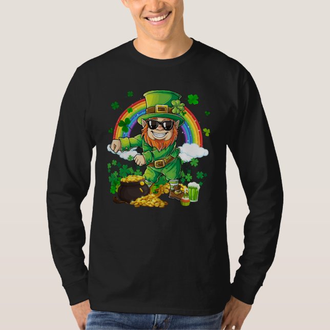 Camiseta Flossing Leprechaun Shamrock Saint Patrick's Day B (Anverso)