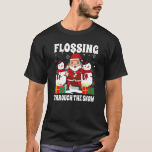 Camiseta Flossing Through The Snow Santa Claus floss Christ