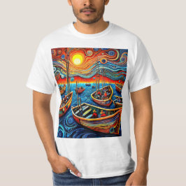 Camiseta Flota pesquera al atardecer