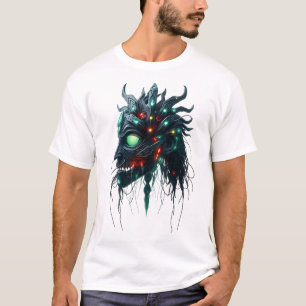 Camiseta Flotación de cara tribal - Arte de venas mecánicas