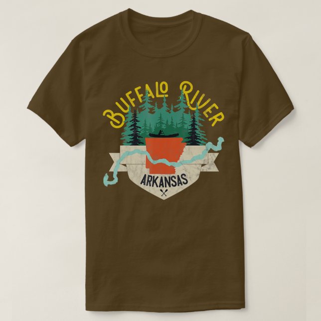 Camiseta Flotación del río Parque Nacional Buffalo Arkansas (Diseño del anverso)