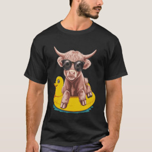 Camiseta Flotador de pato de vaca de las Highlands lindo ve