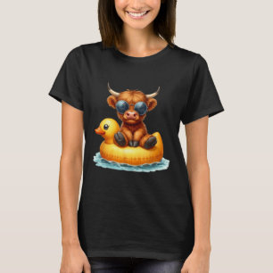 Camiseta Flotador de pato de vaca de las Highlands lindo Vi