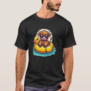 Camiseta Flotador de pato de vaca de las Highlands lindo Vi