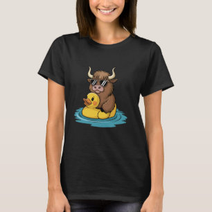 Camiseta Flotador de pato de vaca de las Highlands lindo Vi