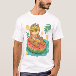 Camiseta Flotador de piscina de perezoso de verano