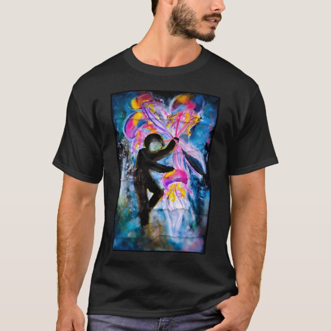 Camiseta Flotando a través de sueños. (Anverso)