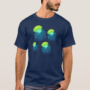 Camiseta flotante de las jaleas de las medusas