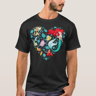 Camiseta Flounder y Sebastian Collage Heart
