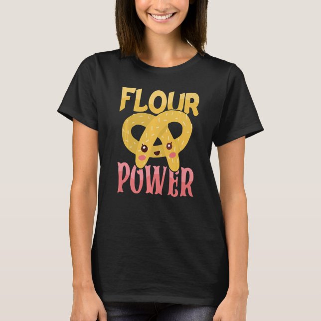 Camiseta Flour Power Baking Bakery Donut Cake Baker Premium (Anverso)