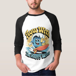 Camiseta Flow With The Happy Waves Surf Style Men’s Tee
