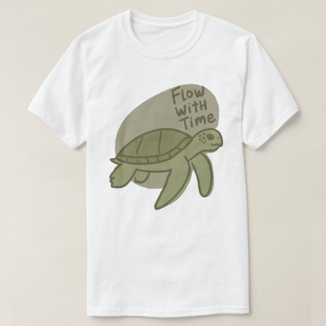 Camiseta Flow With Time Sea Turtle Illustration (Diseño del anverso)