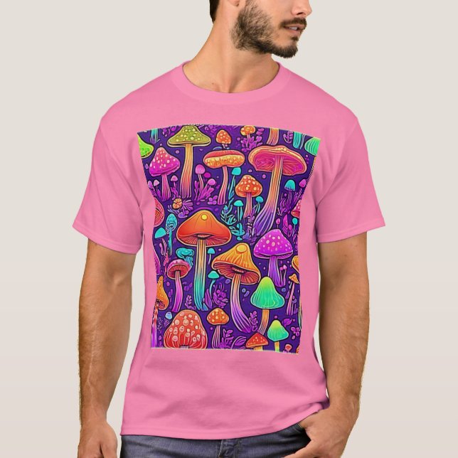 Camiseta Flowe Neon Mushrooms Dance (Anverso)