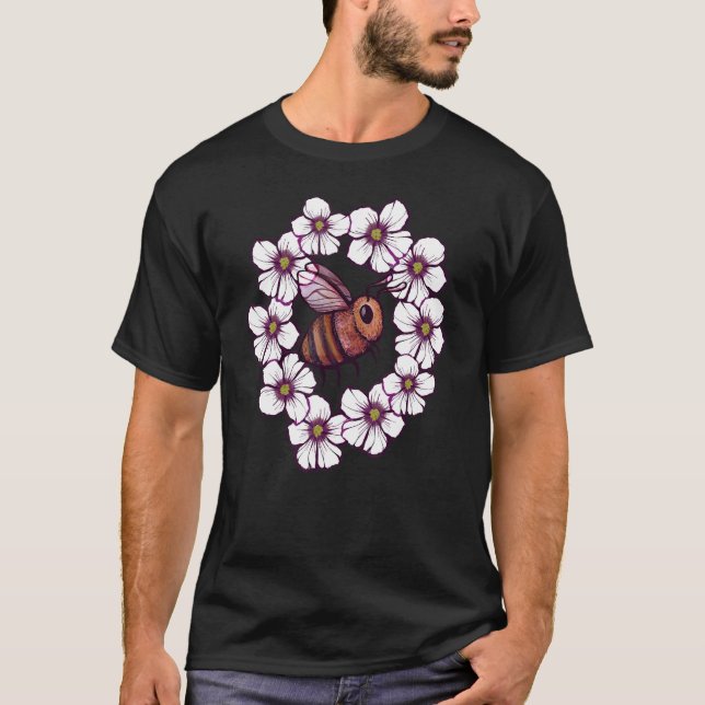 Camiseta Flower Bee Artwork nature   (Anverso)