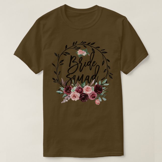 Camiseta Flower Bride Squad Bridal Shower Wedding Bachelore (Diseño del anverso)
