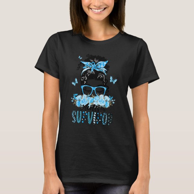 Camiseta Flower Butterfly Messy Bun Autism Survivor (Anverso)