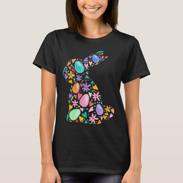 Camiseta Flower Egg Easter Bunny Fun for Easter Spring East (Anverso)