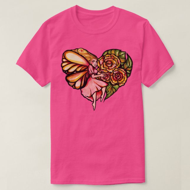 Camiseta Flower Fairy Garden Heart (Diseño del anverso)