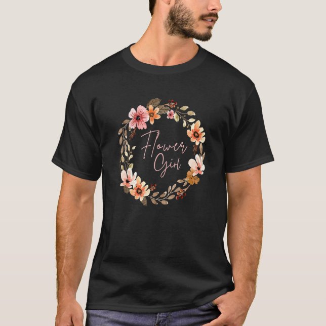 Camiseta Flower Girl Blush Floral Wedding Proposal At Brida (Anverso)