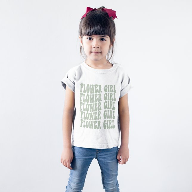 Camiseta Flower Girl Gift Sage Green Matching Bridal Party (Subido por el creador)